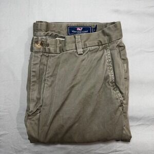 Vineyard Vines Breaker Pant Chino Khaki Stretch Cotton Blend Men Size 32x34 Golf